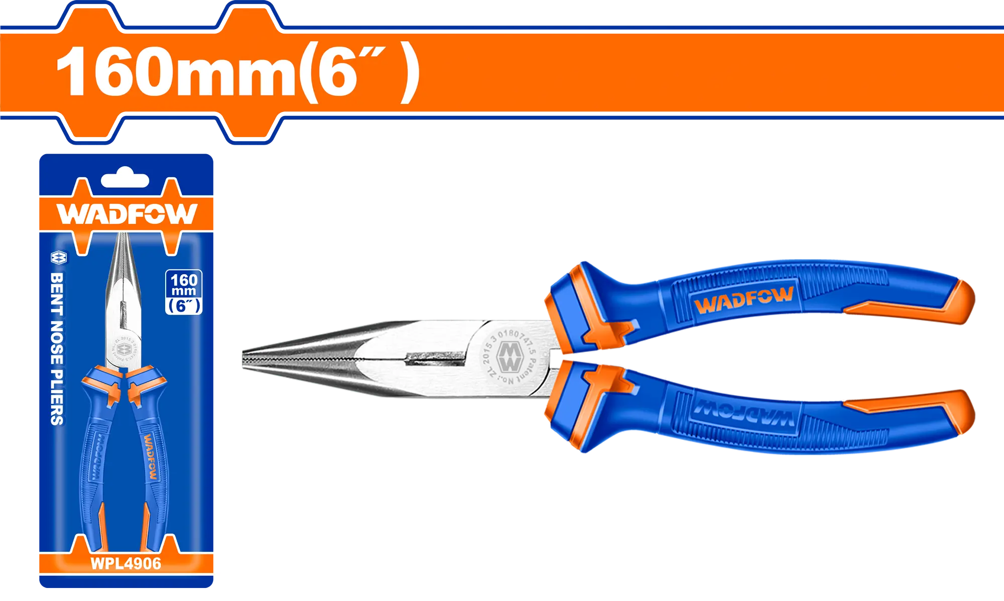 PINZA PUNTA LARGA CABEZA DOBLADA INDUSTRIAL 6"- WADFOW.