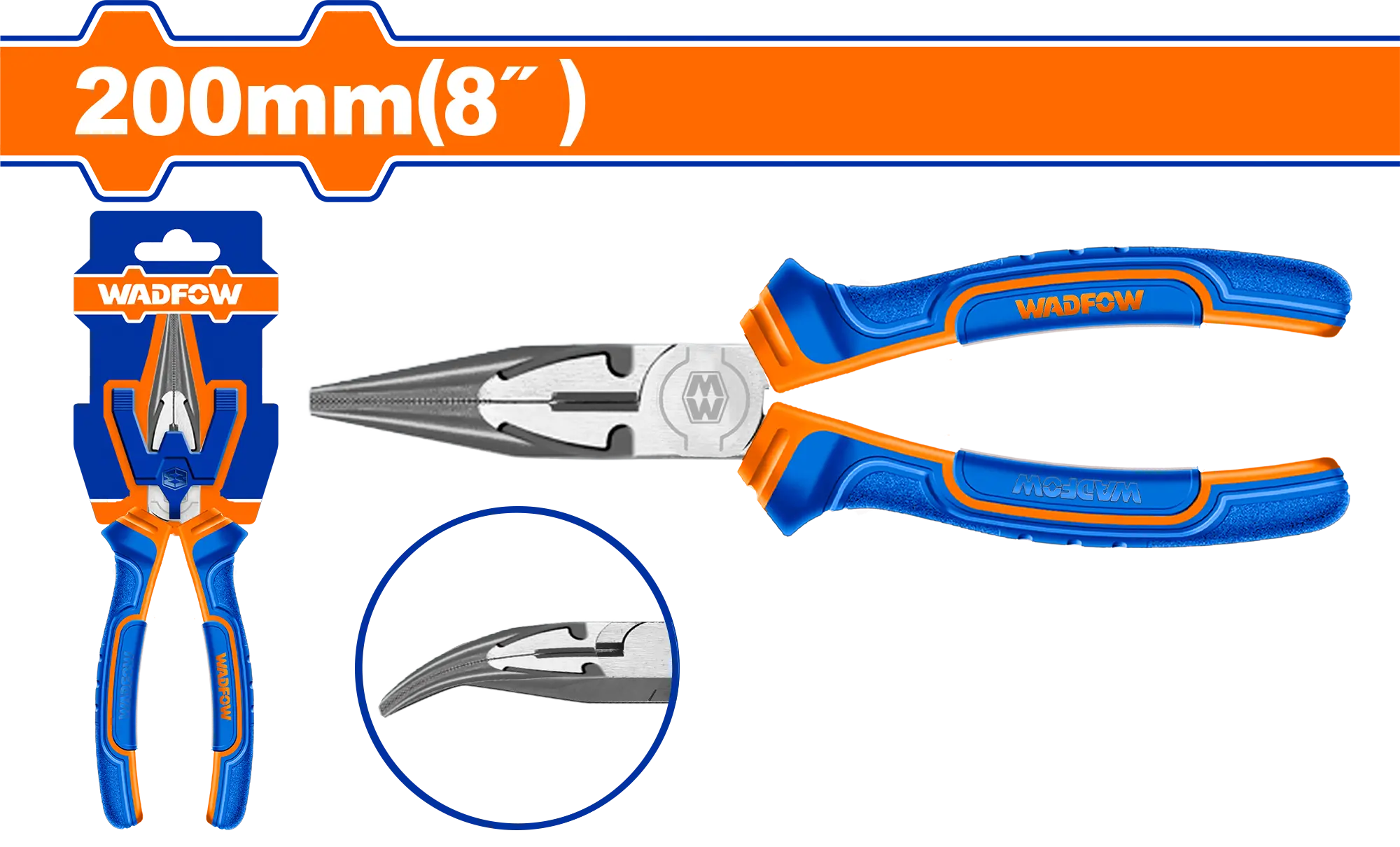 PINZA PUNTA CURVA 8"" WADFOW AZUL