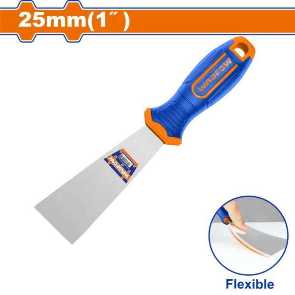 ESPATULA ACERO INOXIDABLE MANGO PLAS,BICOLOR 1"X25MM WADFOW.