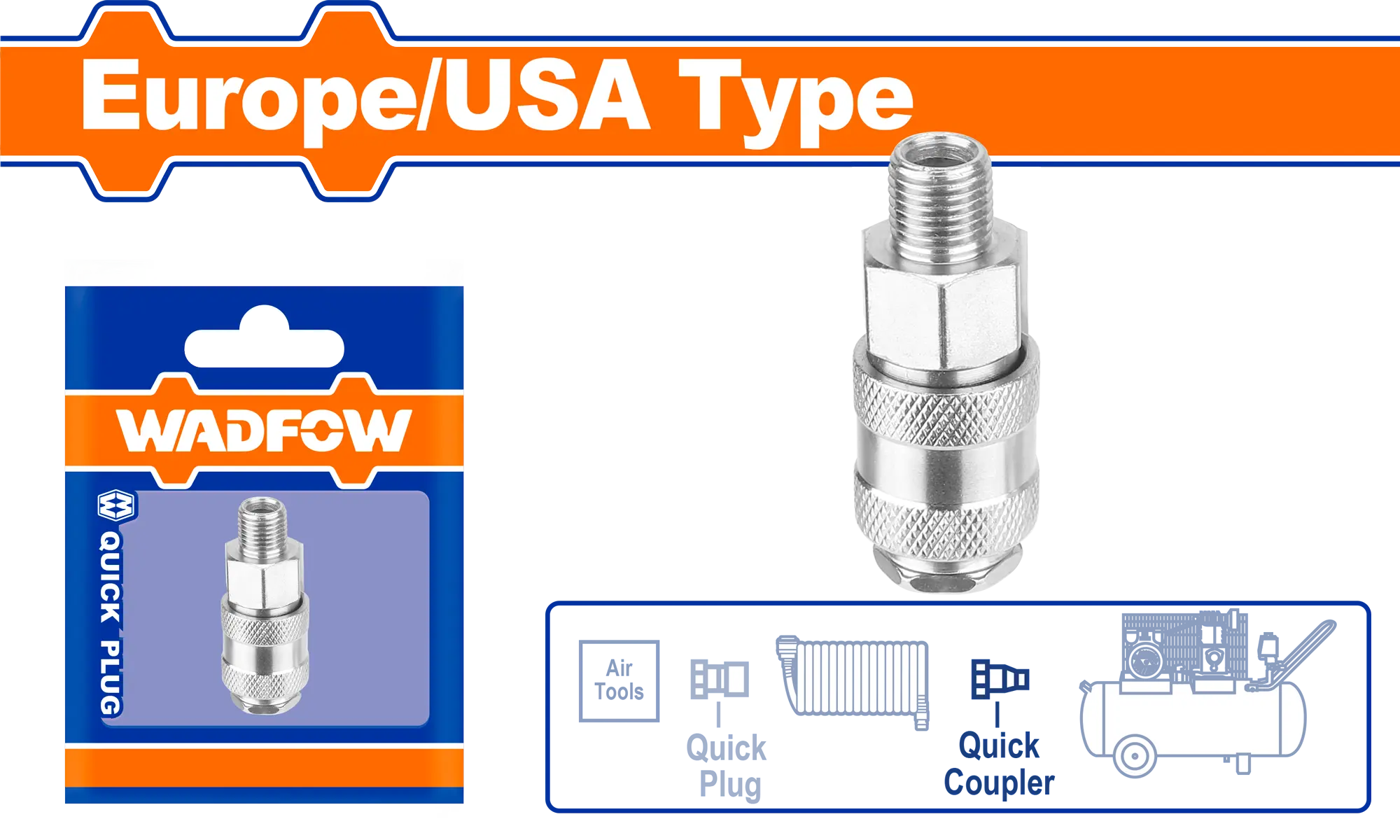ACOPLE DE AIRE MACHO 1/4"" WADFOW