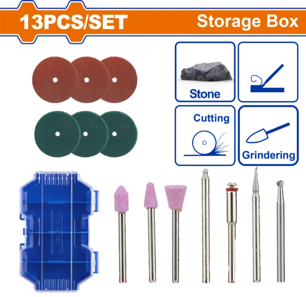 ACCESORIOS MINI TALADRO 13 PIEZAS WADFOW