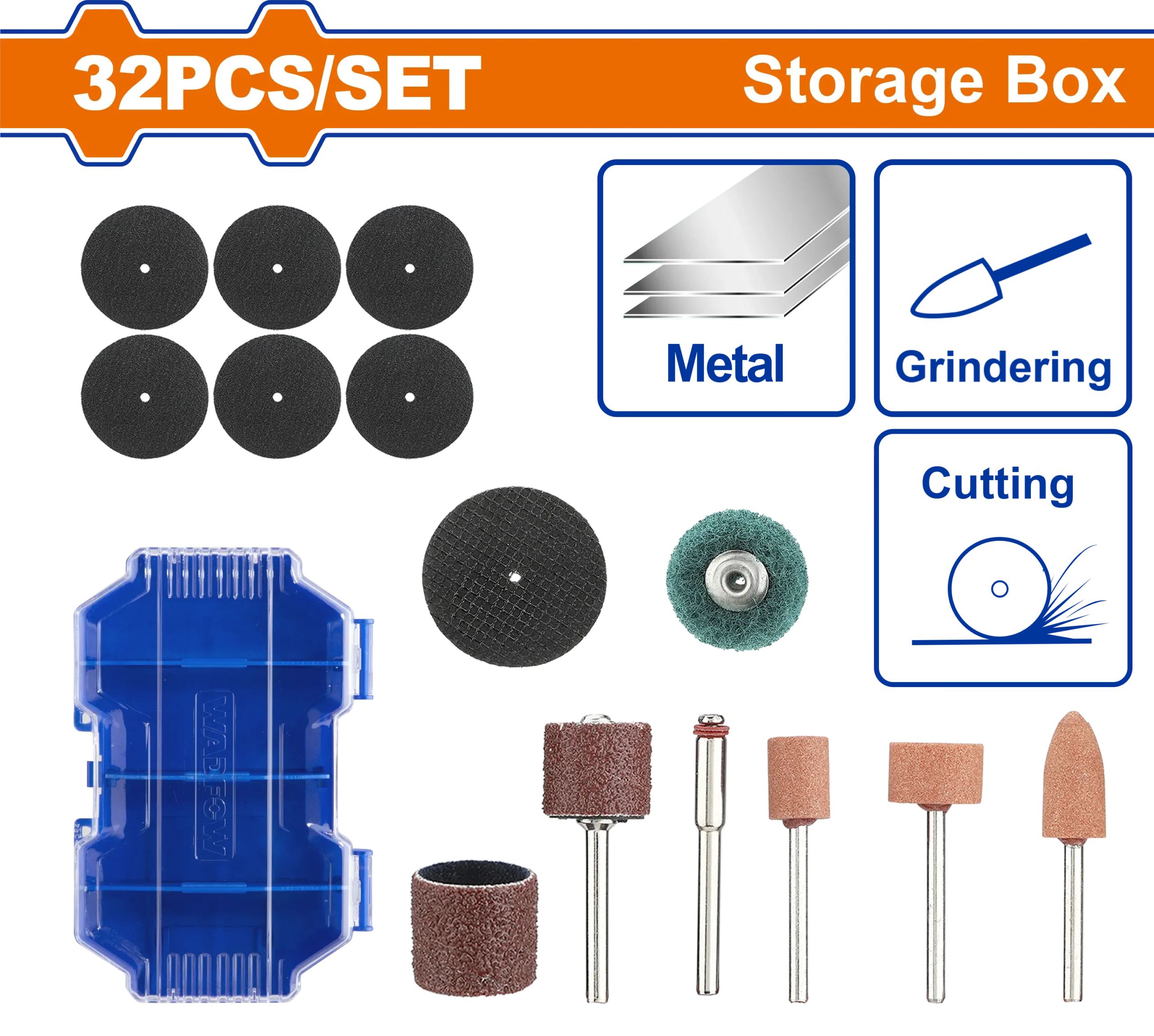 ACCESORIOS MINI TALADRO 32 PIEZAS WADFOW