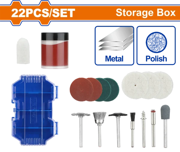 ACCESORIOS MINI TALADRO 22 PIEZAS WADFOW