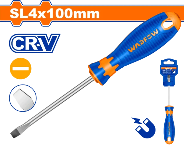 DESTORNILLADOR PLANO 5/32" X 4" BICOLOR FUNDA WADFOW.