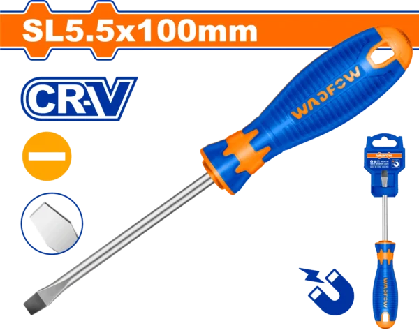 DESTORNILLADOR PLANO 3/16" X 4" BICOLOR FUNDA WADFOW.