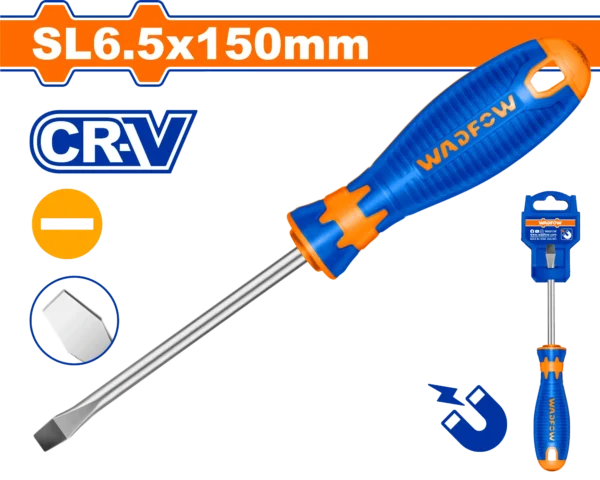 DESTORNILLADOR PLANO 1/4" X 6" BICOLOR FUNDA WADFOW