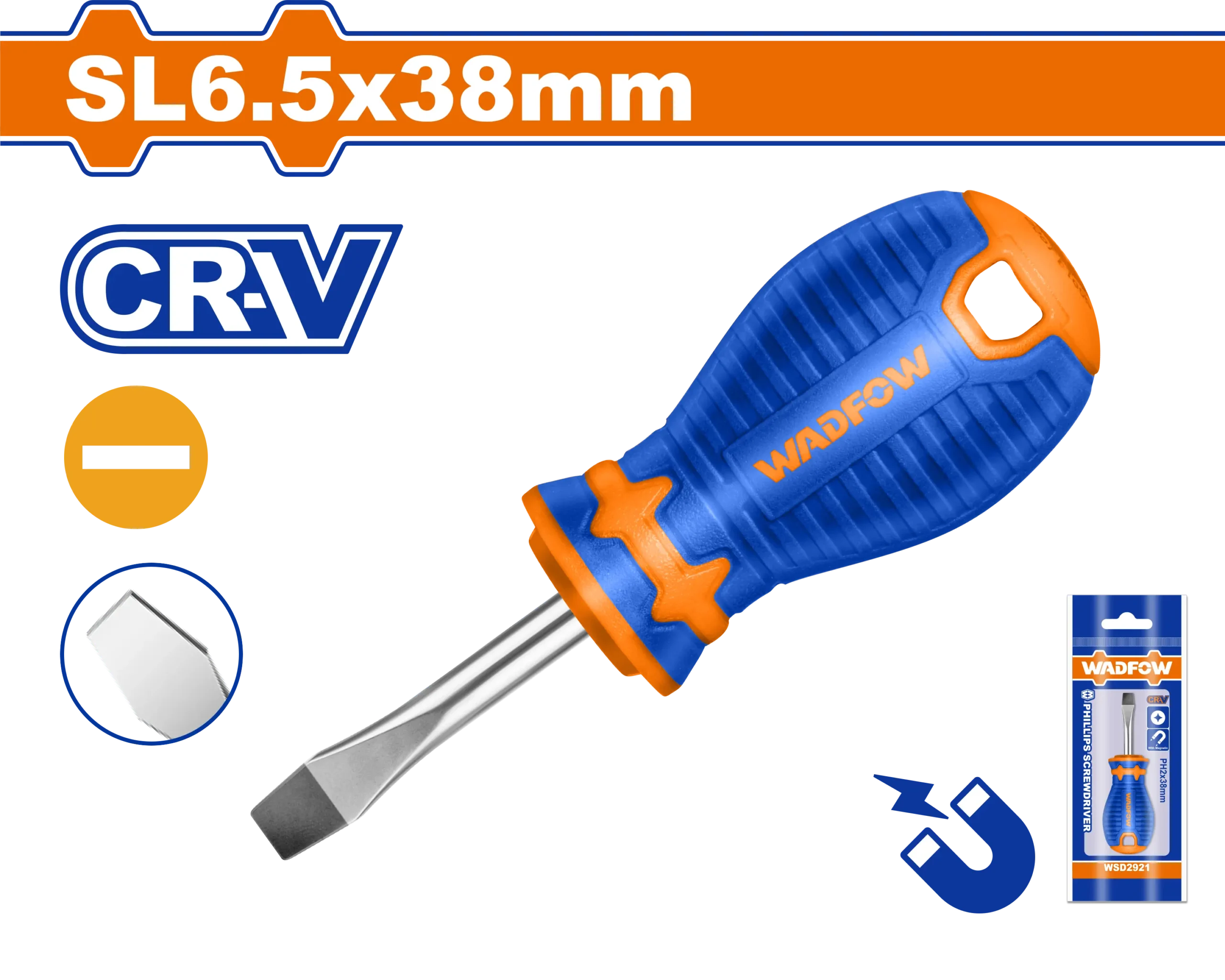 DESTORNILLADOR PLANO 1/4" X 1.1/2" TOROMBOLO BICOLOR FUNDA WADFOW