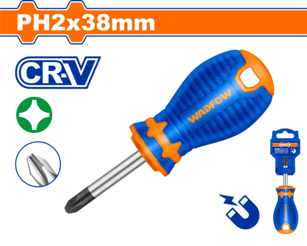 DESTORNILLADOR ESTRELLA 1/4" X 1.1/2" TOROMBOLO BICOLOR FUNDA PH2 WADFOW