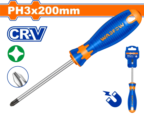 DESTORNILLADOR ESTRELLA 5/16" X 8" BICOLOR PH3 BLISTER WADFOW