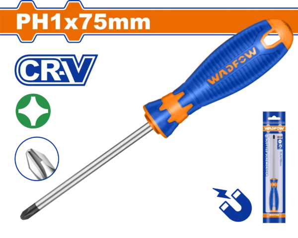DESTORNILLADOR ESTRELLA 3/16""X3" BICOLOR FUNDA PH1 WADFOW