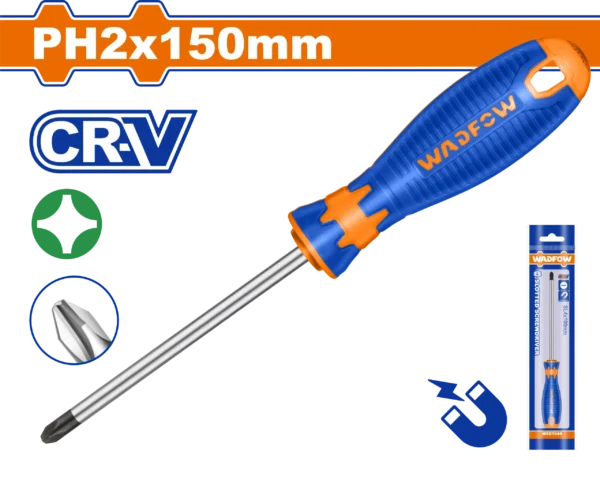 DESTORNILLADOR ESTRELLA 1/4"X 6" BICOLOR FUNDA PH2 WADFOW