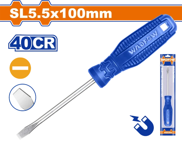 DESTORNILLADOR PLANO 3/16" X 4" AZUL FUNDA WADFOW