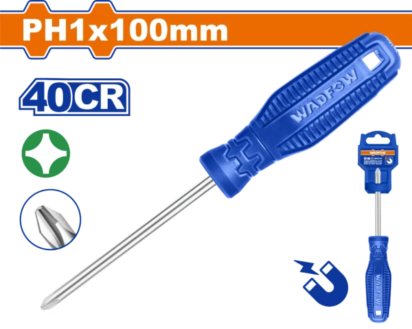 DESTORNILLADOR ESTRELLA 3/16" X 4" AZUL BLISTER WADFOW