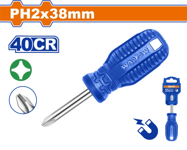 DESTORNILLADOR ESTRELLA 1/4" X 1.1/2" TOROMBOLO AZUL BLISTER WADFOW
