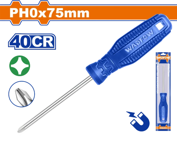 DESTORNILLADOR ESTRELLA 1/8" X 3"" FUNDA AZUL PH0 WADFOW