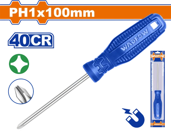 DESTORNILLADOR ESTRELLA 3/16""X4" AZUL FUNDA PH1 WADFOW