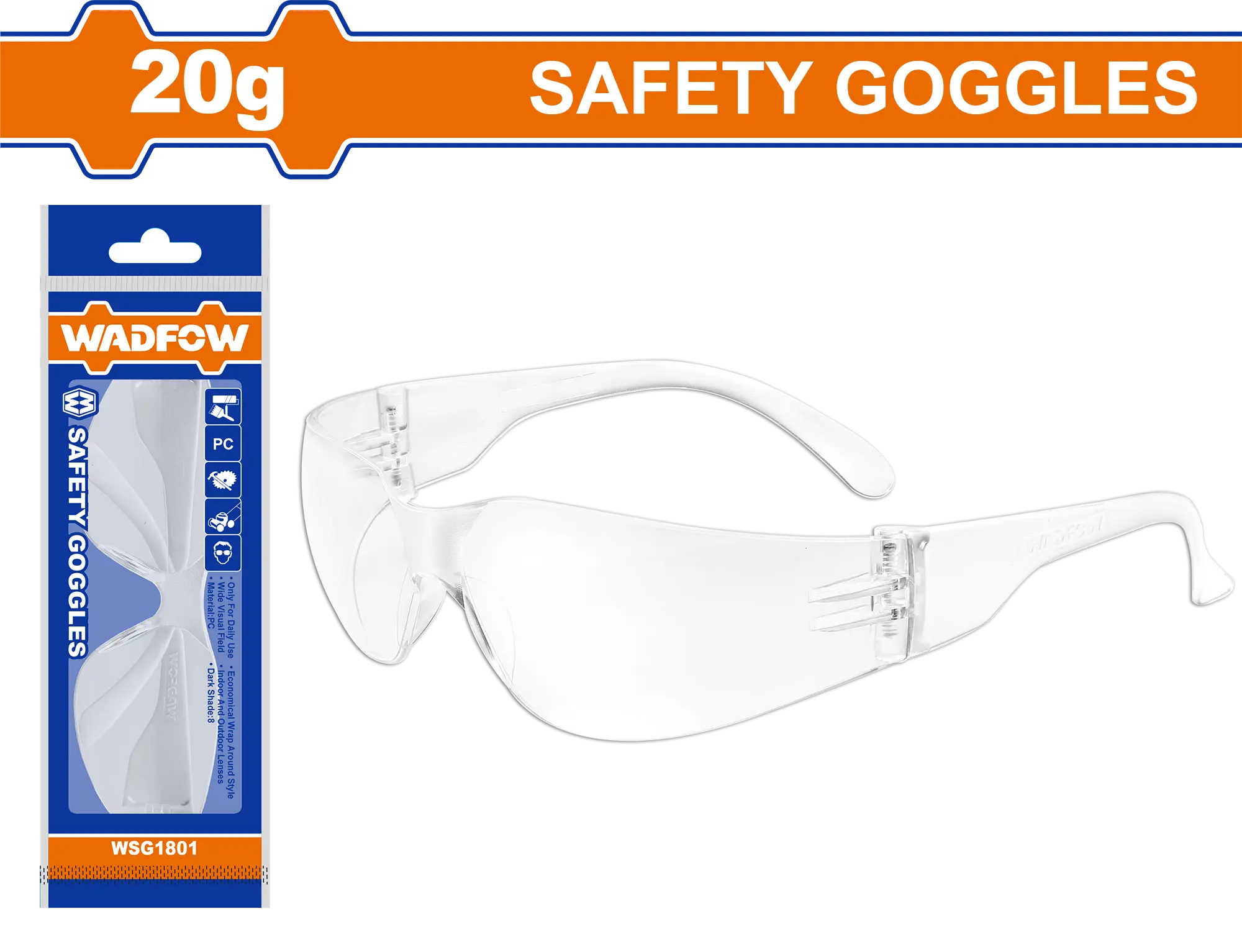 GAFAS DE SEGURIDAD TRANSPARENTES WADFOW