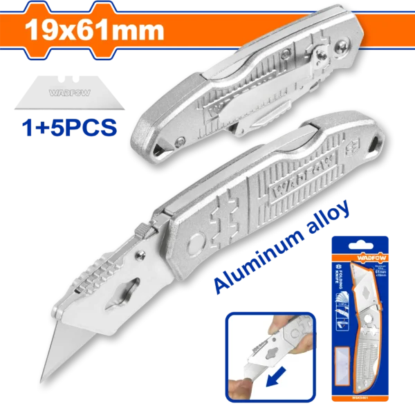 ESTILETE METALICO ALUMINIO CON REPUESTOS 1+5 61MM X 19MM WADFOW