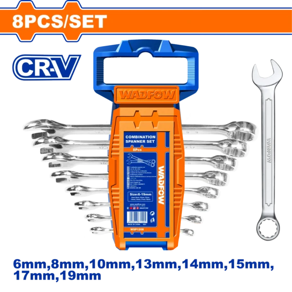 JUEGO DE LLAVES MIXTAS 8PCS DE 6 - 19MM ESTUCHE PLAS WADFOW