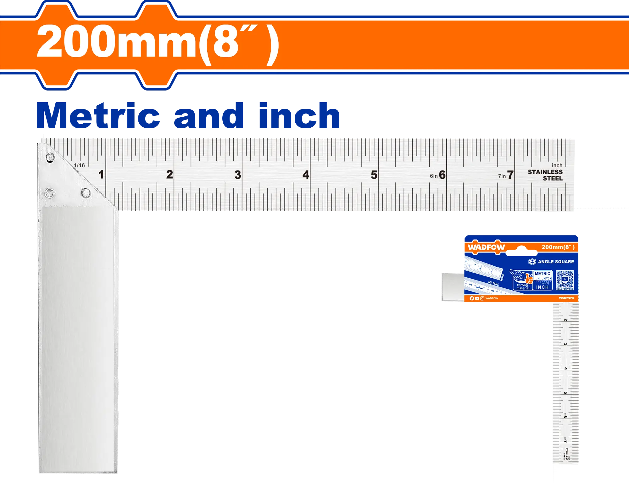 ESCUADRA EN L DE 8"ACERO INOX WADFOW