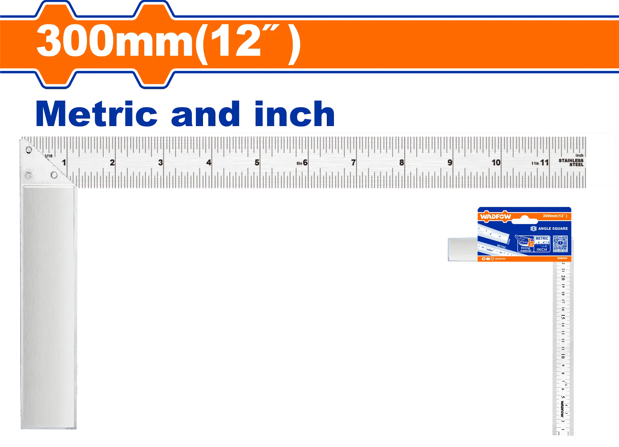 ESCUADRA EN L DE 12"ACERO INOX WADFOW