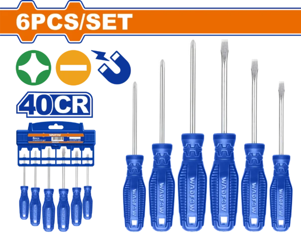 JUEGO DE DESTORNILLADORES DE 6 PIEZAS WADFOW
