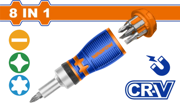 DESTORNILLADOR RATCHET 8 EN 1 WADFOW