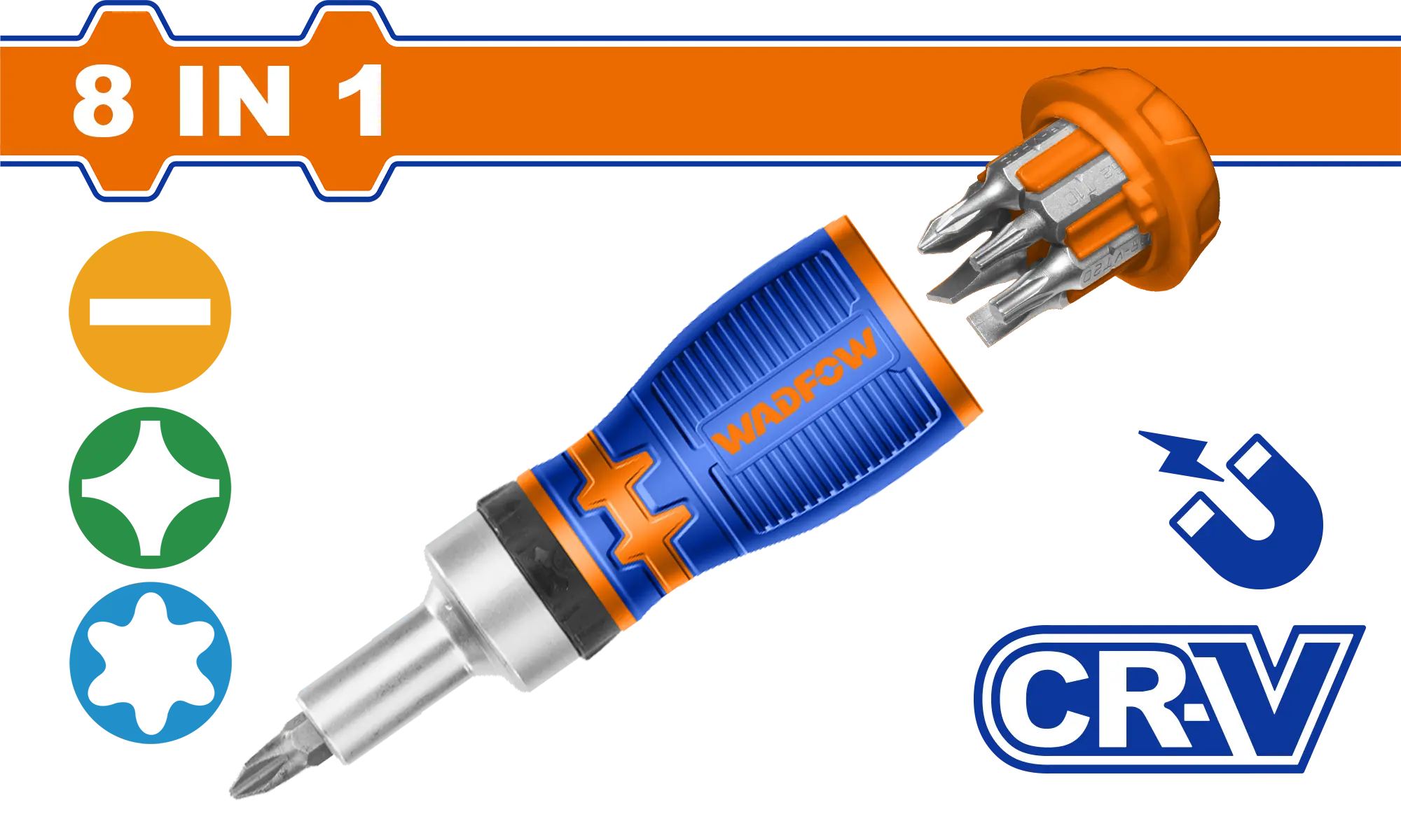 DESTORNILLADOR RATCHET 8 EN 1 WADFOW