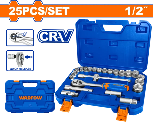 JUEGO DE DADOS 25PCS 1/2" WADFOW