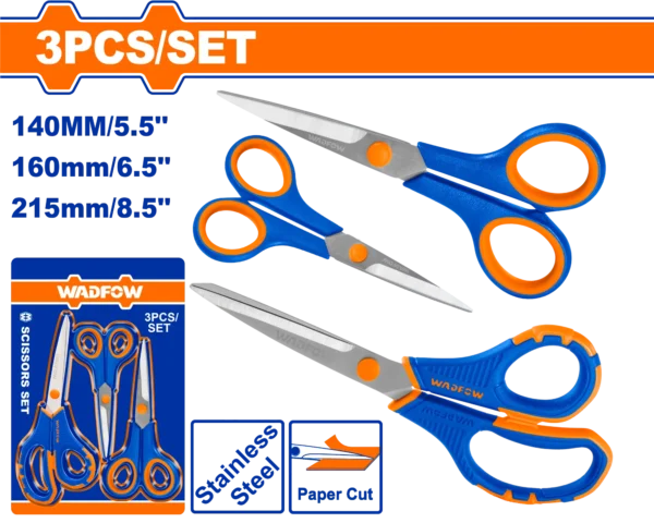 JUEGO DE TIJERAS 3PCS WADFOW