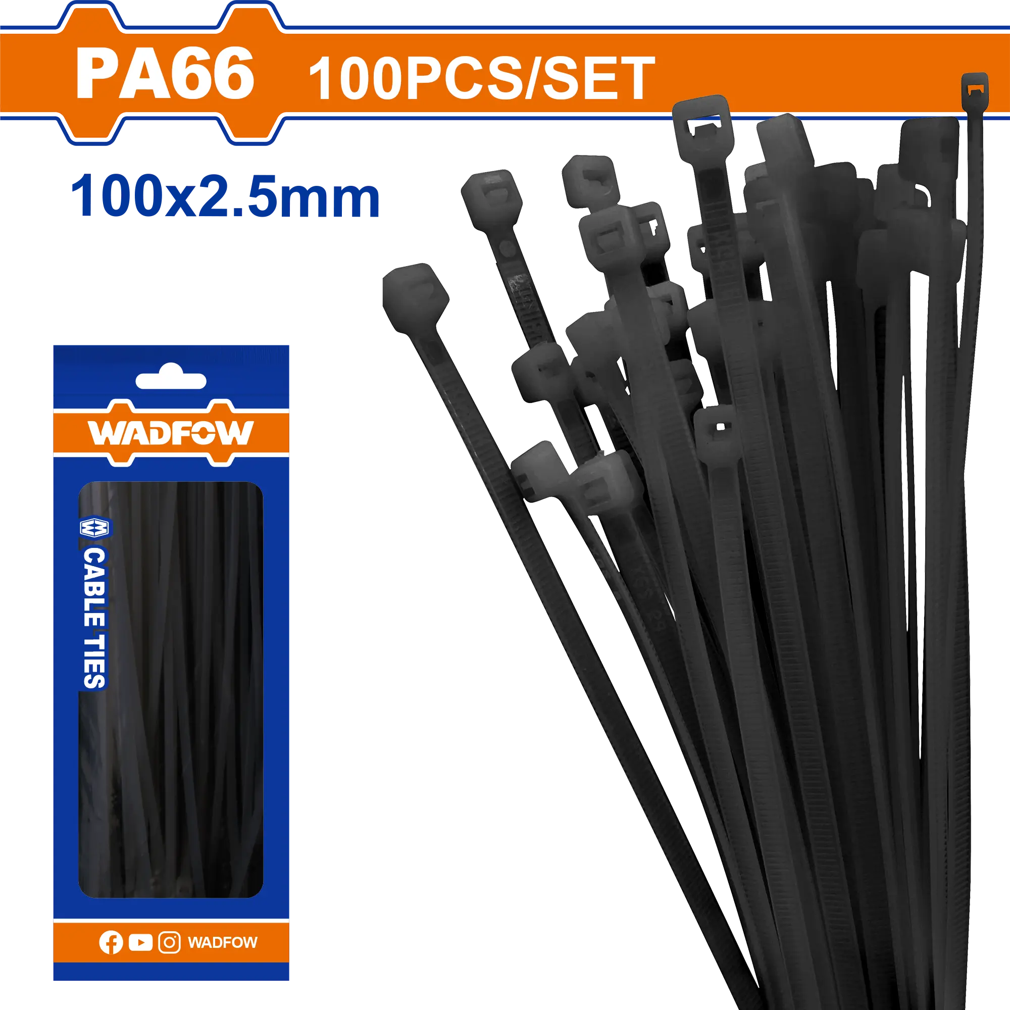 AMARRA PLASTICA NEGRA 100X2,5MM WADFOW