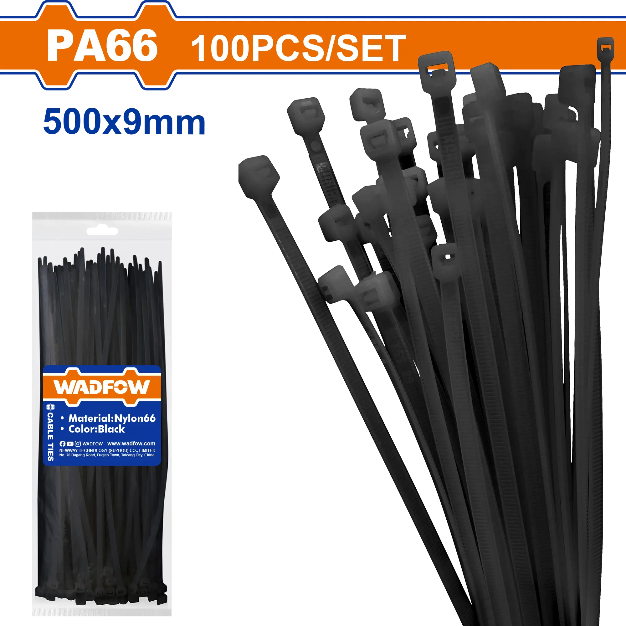 AMARRA PLASTICA NEGRA 500X9MM WADFOW