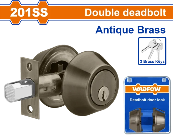 CERRADURA CERROJO ACERO INOXIDABLE BRONCE ANTIGUO LLAVE/LLAVE WADFOW