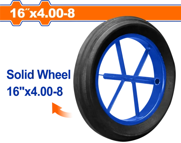 RUEDA SOLIDA CARRETILLA 16"X4.00-8 EJE -130KG WADFOW