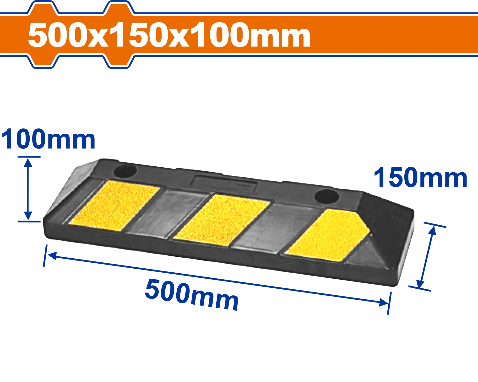 TOPE DE GOMA PARA ESTACIONAMIENTO 500X150X100MM WADFOW